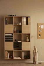 کتابخانه ایستاده MDF طرح چوب سبک میدسنچری (Mid-Century) مدل 010