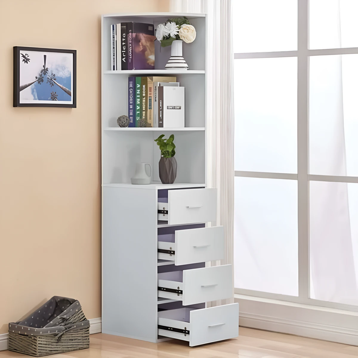 13مدل کتابخانه کنجی برای منزل و آفیس - سفارش مستقیم به کارخانه