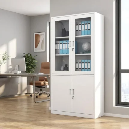 کمد بایگانی اداری قفل‌دار سفید کد 002