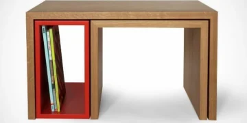 میز مکعبی عسلی ۳ تکه کشویی مدل 004
