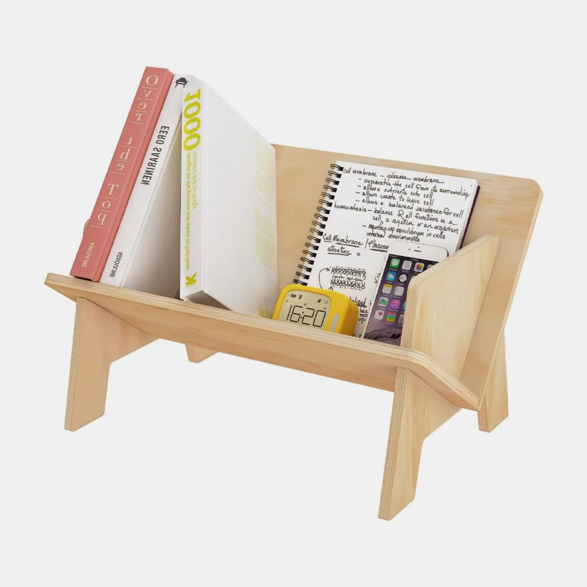 کتابخانه و استند رومیزی شیبدار چوبی مدل 005