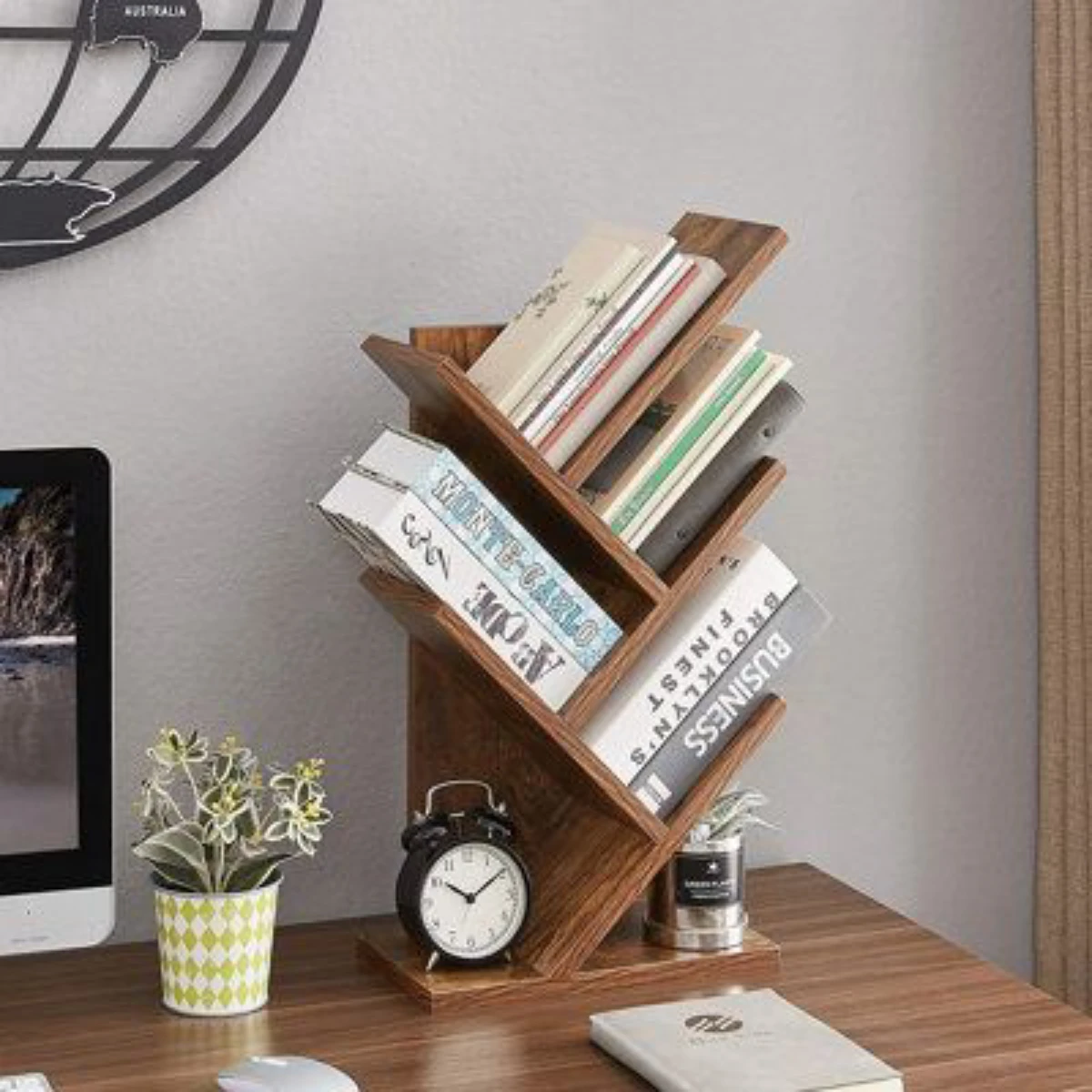 استند جا‌کتابی رومیزی ایستاده چندطبقه مورب مدل 007