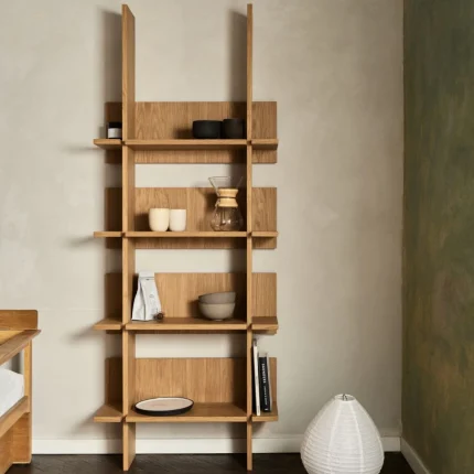 کتابخانه نردبانی طرح چوب مدرن مدل 002