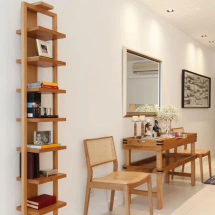 کتابخانه نردبانی باریک و بلند طرح چوب مدل 003