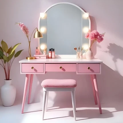 میز آرایش صورتی