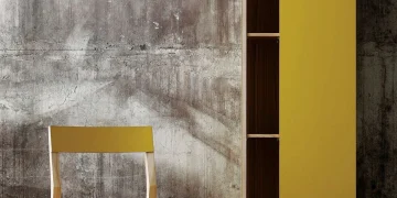 شلف باکس دیواری معلق خردلی مدرن مدل 007