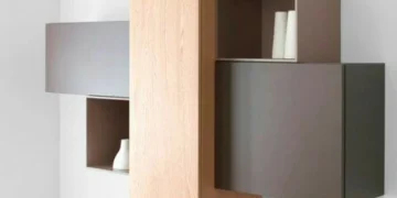 ست یونیت دیواری معلق مدرن طرح چوب و فیلی مدل 008