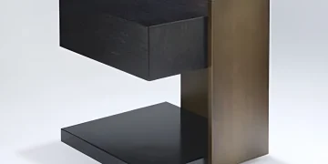 میز مکعبی عسلی مشکی برنزی مدرن مدل 005